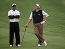 Tiger Woods and Colin Montgomerie at the Dubai Desert Classic, February 2008