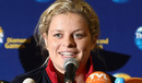 Kim Clijsters is all smiles at a press conference 