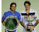 Fernando Gonzalez and Roger Federer at the 2007 Australian Open