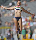Jessica Ennis competes in the long jump