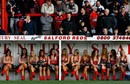 Salford City Reds' pom pom girls at the Willows Stadium