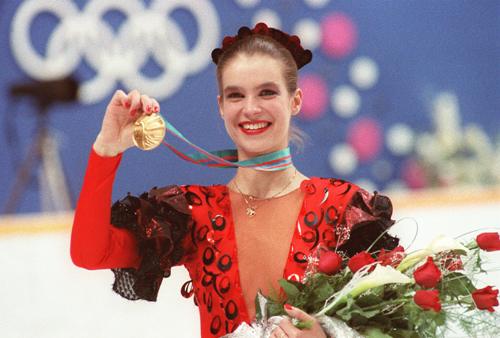Katarina Witt is all smiles after victory in the Figure Skating at the Calgary Olympics