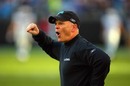 Detroit Lions head coach Rod Marinelli shouts at the referee
