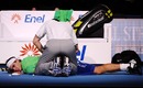Rafael Nadal receives medical treatment during the 2009 ATP World Tour Tennis Finals