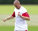 Philippe Senderos takes part in Arsenal training