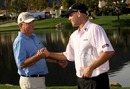 Bill Haas is congratulated by father and former tournament champion Jay Haas