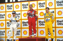 Nigel Mansell, Nelson Piquet and Ayrton Senna on the podium