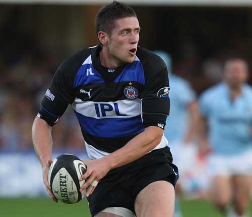 Bath wing Jack Cuthbert looks for support