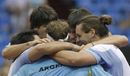 Argentina celebrate sealing their place in the Davis Cup semi-finals
