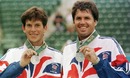 Tim Henman and Neil Broad pose with their silver medals