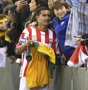 Tim Cahill mixes with the fans