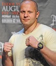 Fedor Emelianenko poses during a press conference