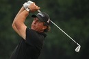 Phil Mickelson hits his tee atthe WGC-HSBC Champions