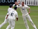 Stuart Broad celebrates one of eight wickets
