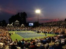 Floodlights provide a warm atmosphere at the Atlanta Tennis Championships