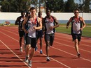 Craig Pickering and fellow sprinters in training