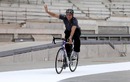 Sir Chris Hoy completes a lap of the velodrome