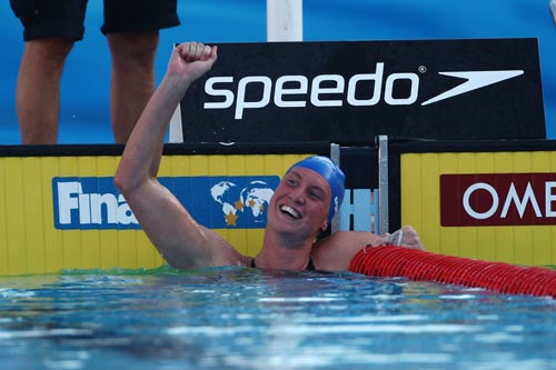 Gemma Spofforth celebrates a new world record