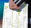 New Zealand coach Graham Henry holds his notes