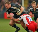 Worcester's Matt Mullan takes on the Gloucester defence