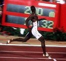 Michael Johnson breaks the men's 200m record