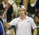 Andy Murray acknowledges the fans after beating Alejandro Falla