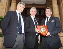 Andy Irvine, Ian McGeechan and Gerald Davies pose for a photo