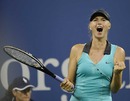Maria Sharapova shows her delight