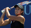 Anne Keothavong hits a backhand