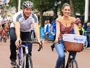 Sir Chris Hoy was joined by Kelly Brook for the Mayor of London's Sky Ride