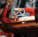 Antonio Valencia receives treatment for an injury