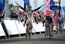 Andre Greipel celebrates victory in stage six 