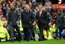 Sir Alex Ferguson and Roy Hodgson emerge from the tunnel
