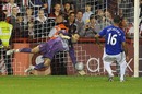 Jermaine Beckford sees his penalty saved
