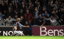 Josh Wright celebrates in front of the home fans
