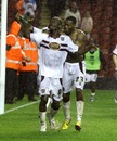 Abdul Osman celebrates scoring the winning penalty
