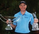 Jim Furyk shows off his trophies