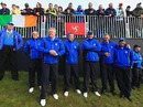 Colin Montgomerie is flanked by his vice captains