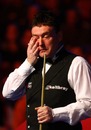 Jimmy White is frustrated during his game against Mark King