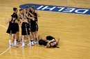 New Zealand celebrate winning the gold medal