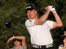 Miguel Angel Jimenez fires with the driver