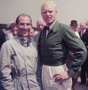 Stirling Moss poses with Mike Hawthorn