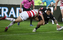 Junior Sa'u touches down for a try