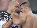 Tito Ortiz and Matt Hamill face off at the UFC 121 weigh-in