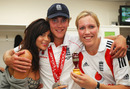 Stuart Broad poses with his girlfriend Kacey and sister Gemma