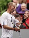 Thomas Muster reacts against Andreas Haider-Maurer