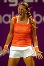 Victoria Azarenka reacts during her 7-6 (7-4) 6-4 defeat