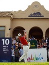 Miguel Angel Jiminez tees off at the tenth hole
