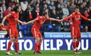 Liverpool defend a Bolton free-kick