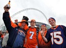 Some Denver Broncos fans outside Wembley